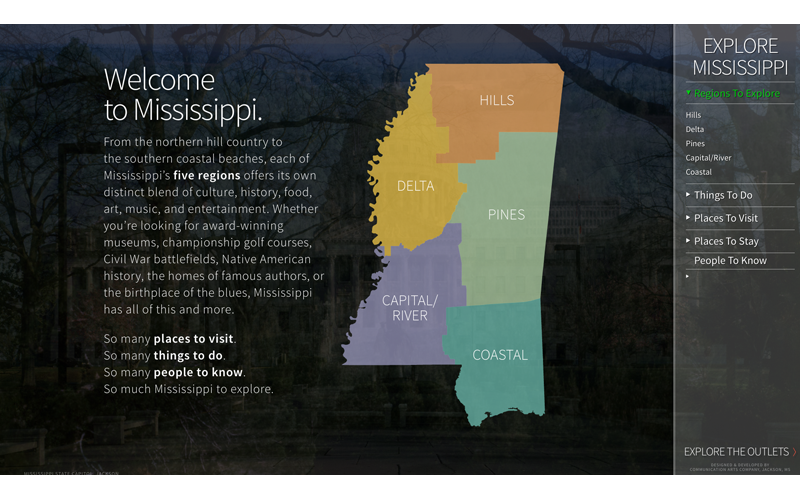 Explore Mississippi Interactive Kiosk
