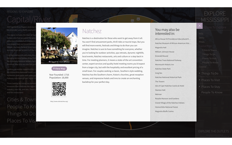 Explore Mississippi Interactive Kiosk