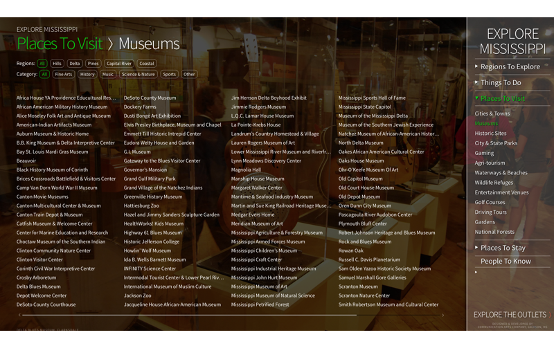 Explore Mississippi Interactive Kiosk