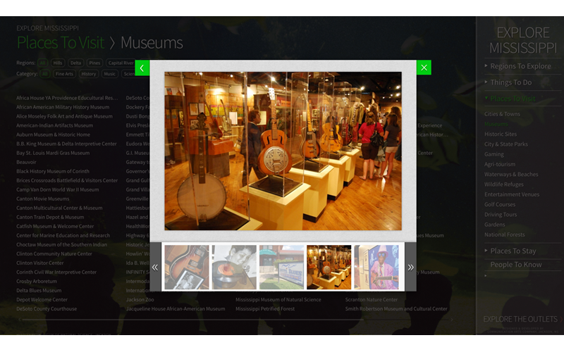 Explore Mississippi Interactive Kiosk